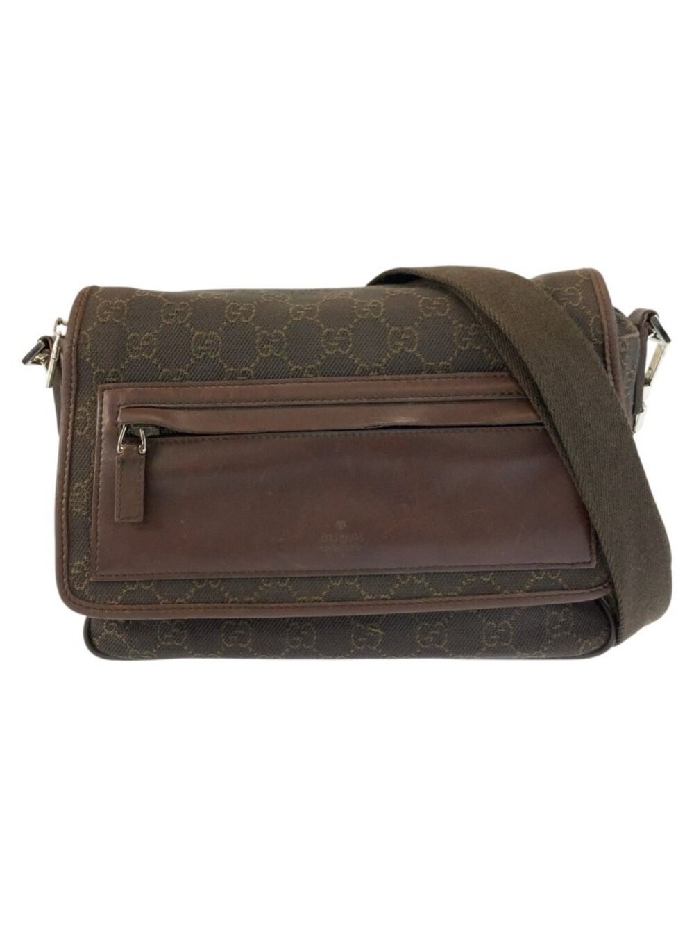 Gucci Brown GG Canvas Leather Shoulder Bag Pochette